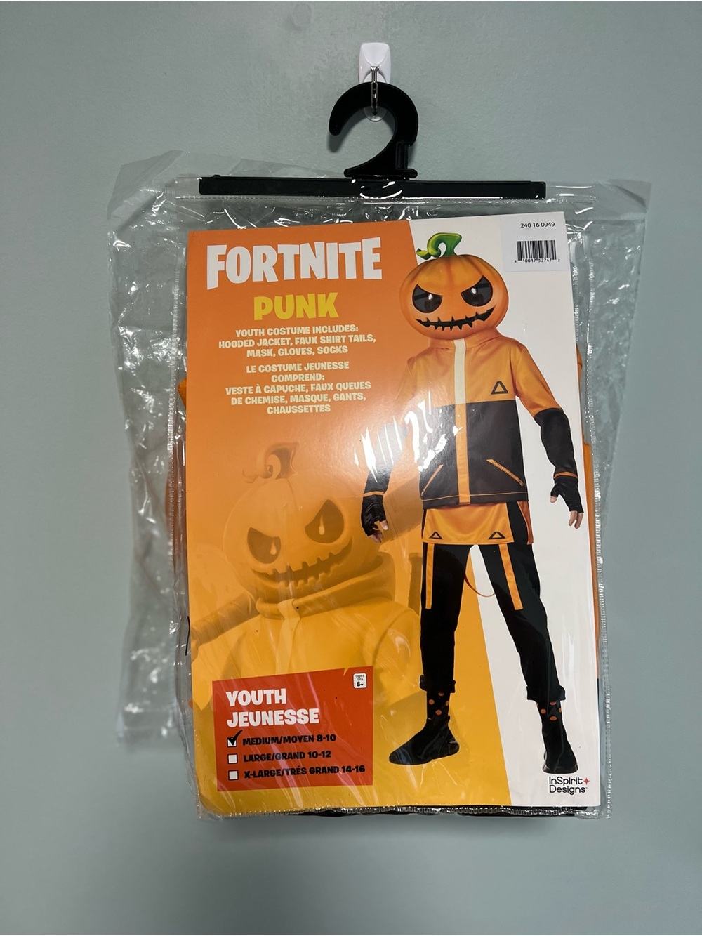 Fortnite Punk Kids Costume - Orange & Black (Medium 8-10)